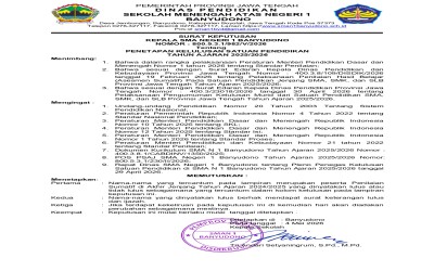 SK Kelulusan Tahun Ajaran 2025/2026
